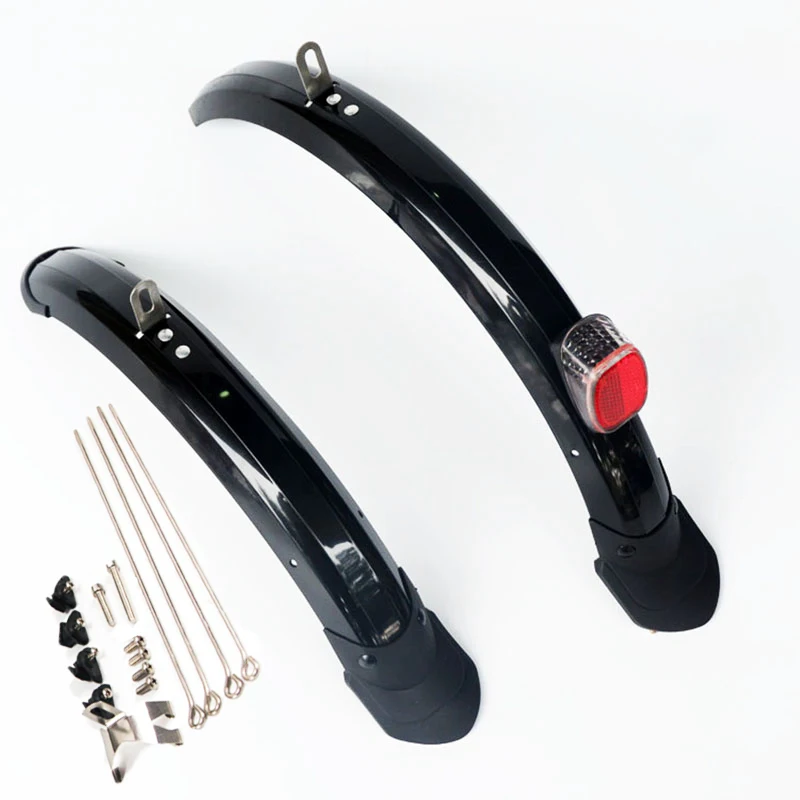 

2PCS Front Rear Folding Bike Mudguard fender 16 inch Cycling Bike Mud Guard MTB Bicycle Wings With Rear Light Bike Accessories