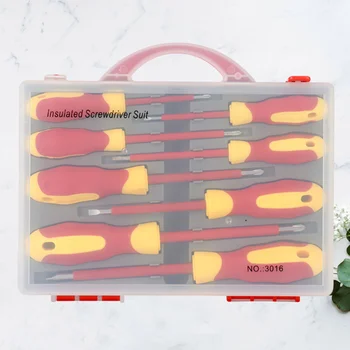 

1 Set 8 in 1 CRV Insulated Screwdriver Chrome-vanadium Steel Screwdriver Set Hand Tools Screw Driver Kit for Electrician Assorte