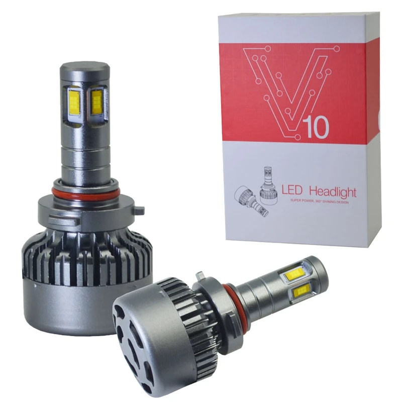 Новинка V10 9005 Автомобильные светодиодные фары 9600Lm 120 Вт 12 В Противотуманные фары общие Автомобильные светодиодные фонари бесшумные вентиляторы Автомобильные светодиодные лампы