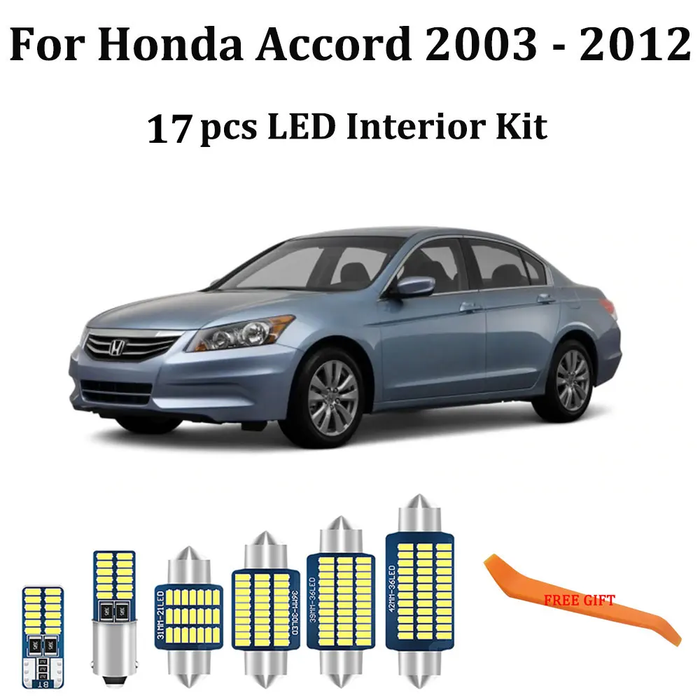 17 шт. белые светодиодные с Canbus салона комплект ламп для 2003 2010 2011 2012 Honda Accord