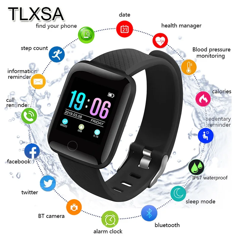  TLXSA Bluetooth Sport Pedometer Children Smart Watch Sleep Monitor Waterproof Smartwatch Kids Boy G - 4000171785530