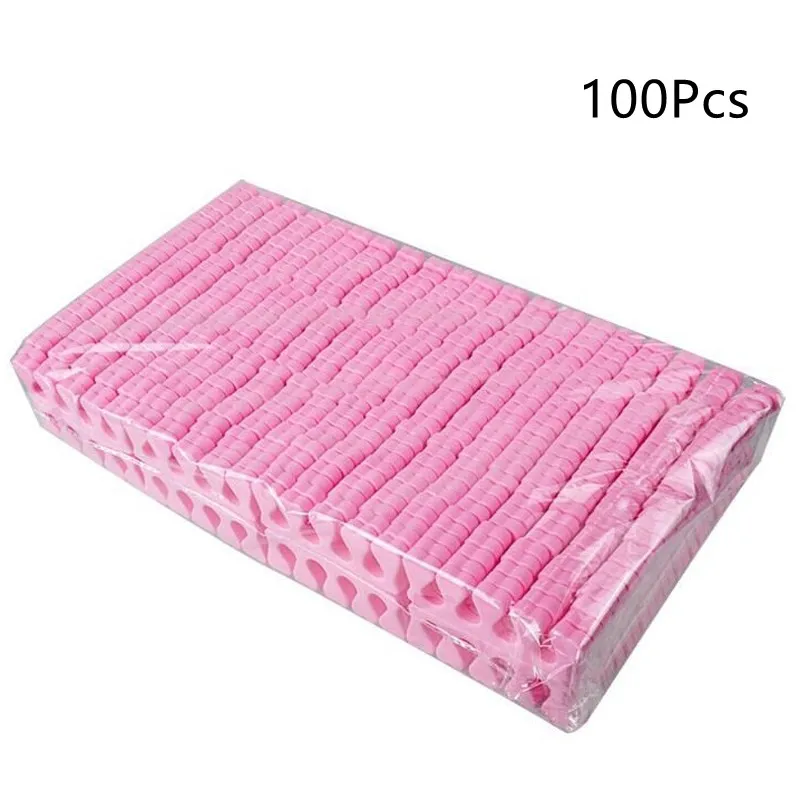 Description Picture 2 of itemSoft Pink 100pcs Finger Toe Separators Manicure Pedicure Foot Care Compressed Sponge Nail Art Tools Suitable For Men And Women