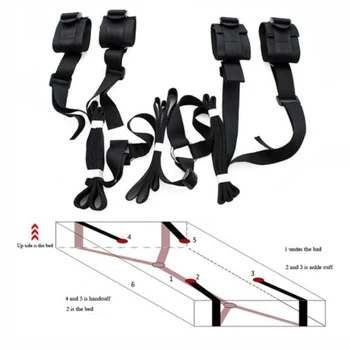BDSM Bondage Gear Set Handcuffs Ankle Cuff Restraints Sex Toys for Women Men Couples Adult Games Erotic Furniture Accessories 3