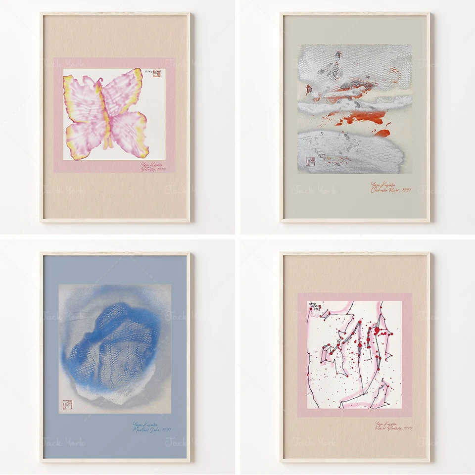 

Yayoi Kusama Butterfly, 1980 | Yayoi Kusama Exhibition High Quality Print | Yayoi Kusama Japanese Art Poster |Pastel colors