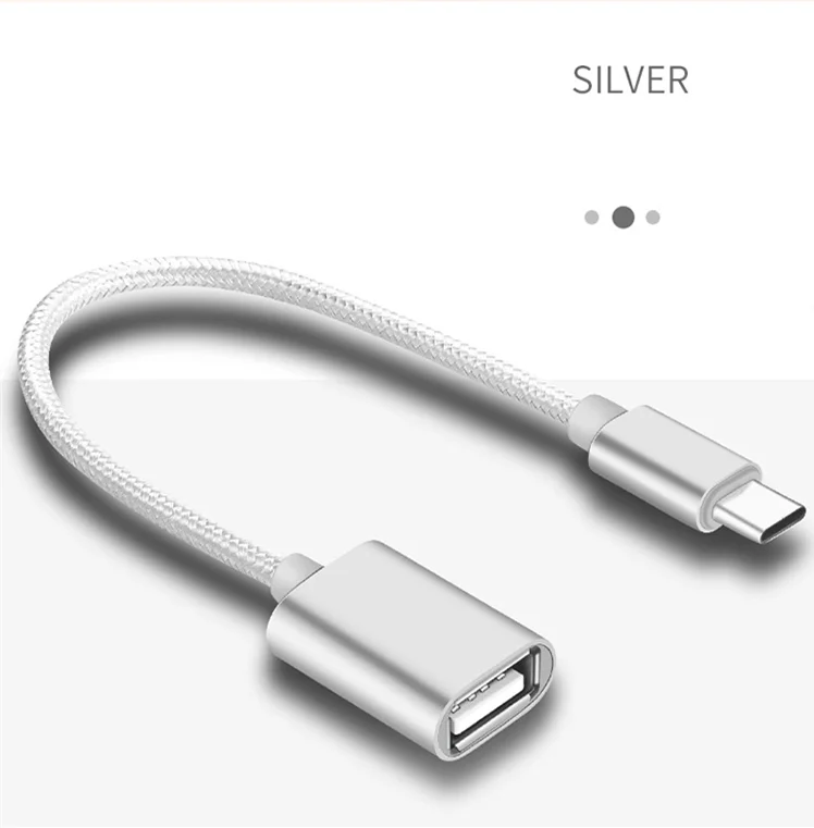 USB C к USB адаптер type C OTG USB кабель C папа к USB 2,0 Женский кабель адаптер для MacBook Pro samsung Hwawei USB-C OTG - Цвет: OTG-C-Silver