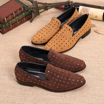 

Hommes Chaussures Fashion Genuine Leather British Style Fashion Loafers Pointed Toe Casual Full Grain Leather Cow Leather Rubber