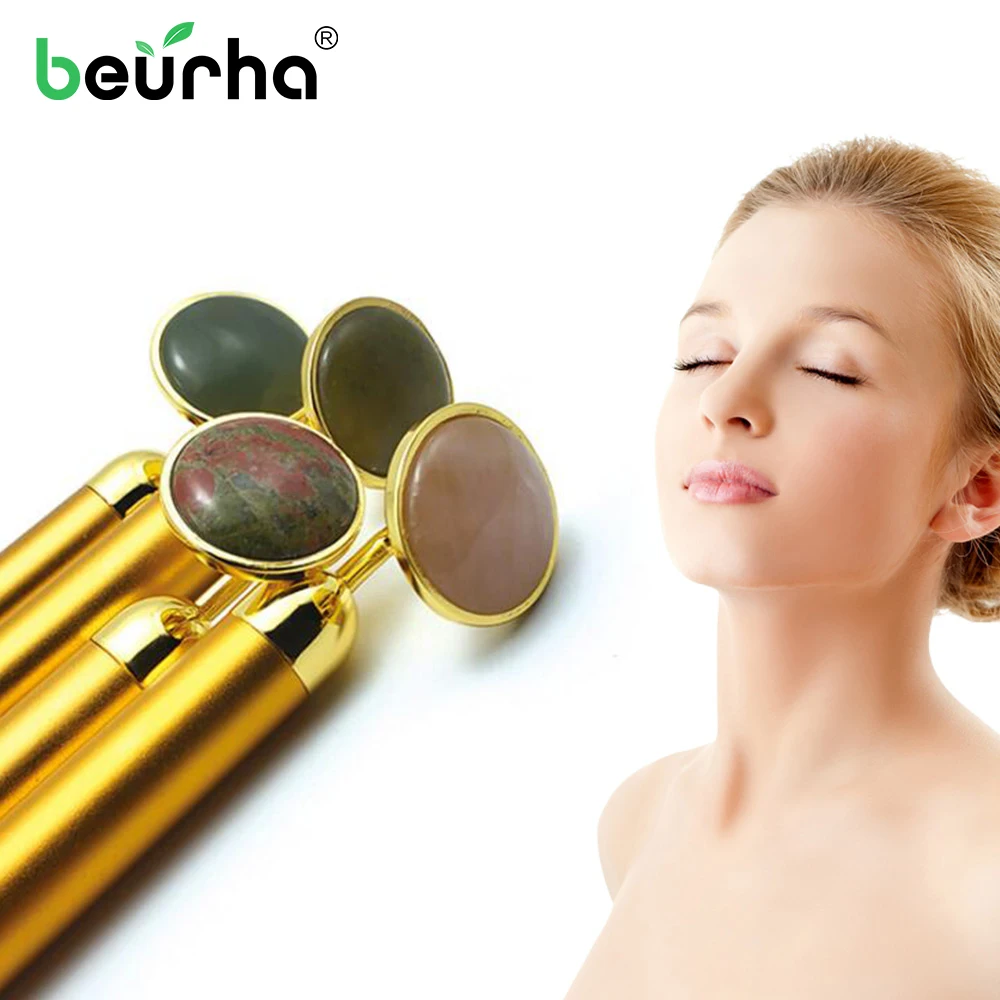 

vibration Facial Massage Roller Jade Face Slimming Body Head Neck Nature Skin Care face slim lift tool Device Dropshipping