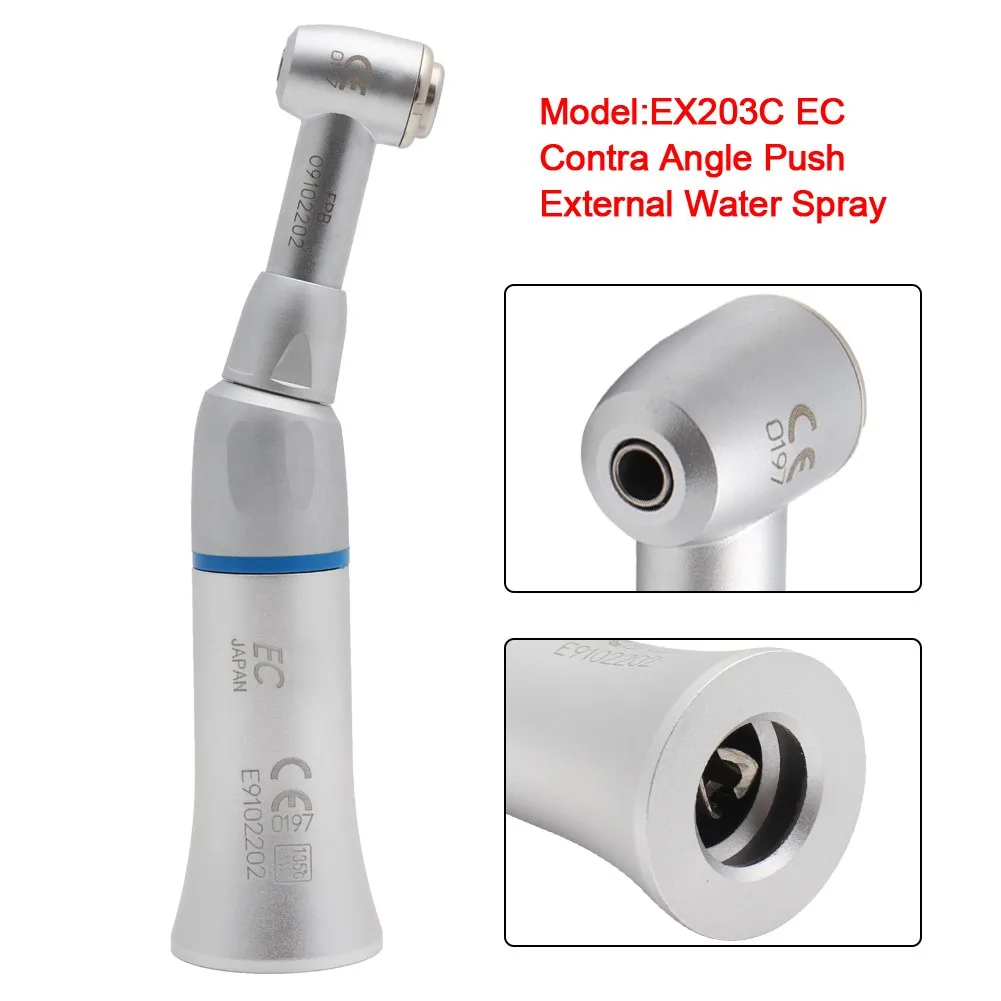 Handpiece Air-Turbine Contra-Angle Dental Push EX203C Botton Low-Speed