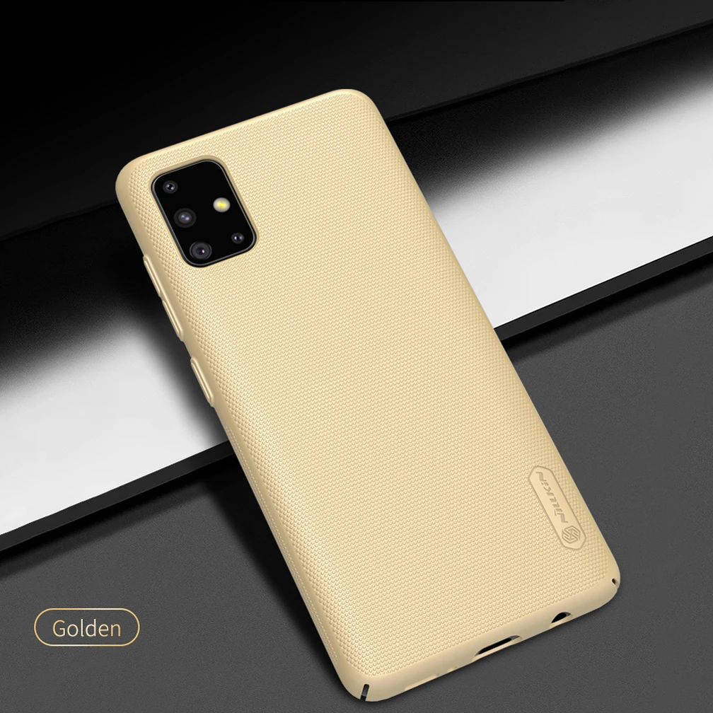 Для samsung Galaxy A51 чехол Nillkin Супер Матовый экран ультра-тонкий PC задняя крышка чехол для телефона для samsung A51 чехол - Цвет: Gold