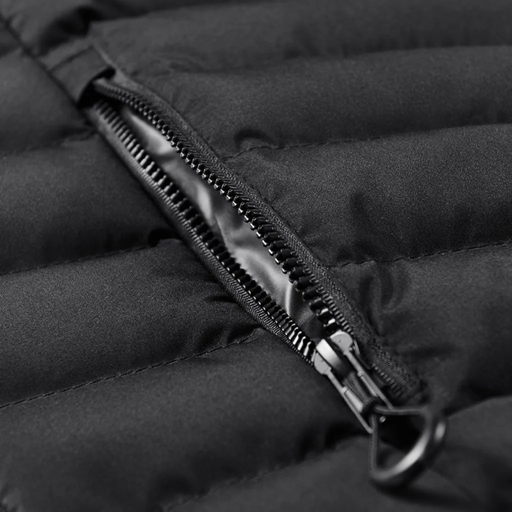 Feitong/осенне-зимний теплый жилет для мужчин на молнии, Модный черный жилет с капюшоном, жилет, куртка, пальто с хлопковой подкладкой