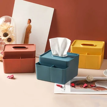 

Tissue Box Remote Control Holder Makeup Cosmetic Storage Box Napkin Paper Container Desk Organizer Decoration Tools
