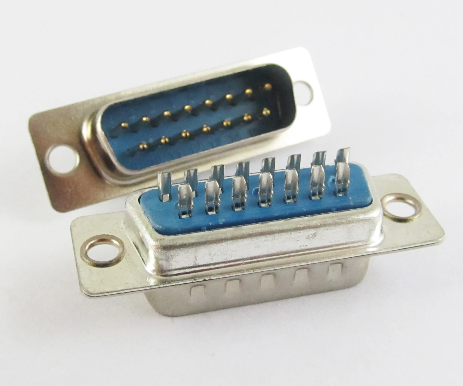 

2 шт., 2 ряда, DB15 D-Sub, 15-контактный Штекерный последовательный разъем для пайки, для использования с ПК