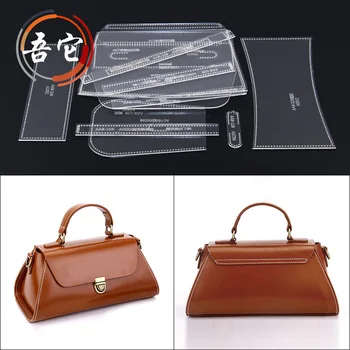 

Diy handmade leather goods shoulder bag messenger bag handbag acrylic design template
