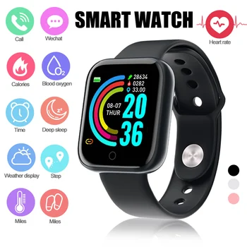

Y68 D20 Smart Watch Waterproof Bluetooth Blood Pressure Heart Rate Monitor Fitness Tracker for Men Women Sports Health Wristband