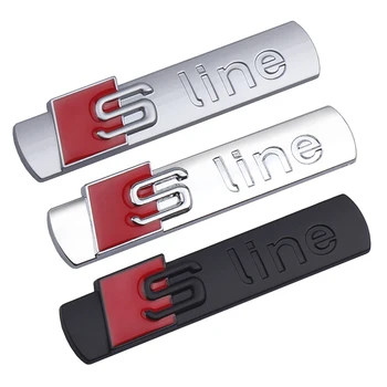 

1pcs For Sline Logo 3D metal Car Side Body Letters Badge Sticker Decals For Audi A1 A2 A3 A4 A5 A6 A7 A8 S4 S5 Car Styling
