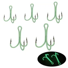 

10pcs 2# 4# 6# 8# 10# Glow In Night Luminous Treble Hooks Fishing Lures Hook Tackle Supplies Fishing Treble Hooks Fish Accs