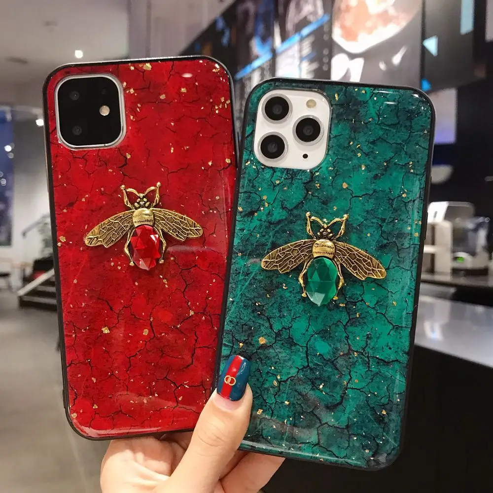 Роскошный 3D Блестящий Мягкий чехол с алмазным Пчелой для Huawei Mate 20 30 10 P20 P30 Pro Honor 9