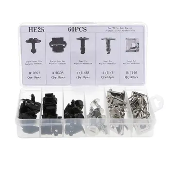 

SPEORX RUIYYT 60Pcs Car Engine Protection Pan Hardware Kit Pin Clip Nut for Audi A4 /VW XRL
