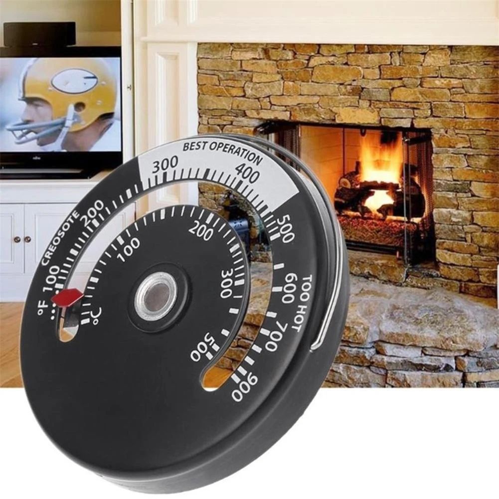 Magnetic Wood Stove Pipe Fireplace Heat Temperature Oven Gauge Thermometer Home 
