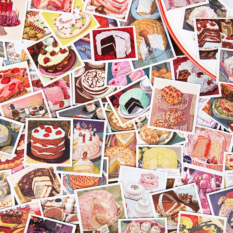 

Patterns Cute Cartoon Cake Round Table Stickers Girly Heart bullet journal Album Aesthetic Decorative collage stationery sticker