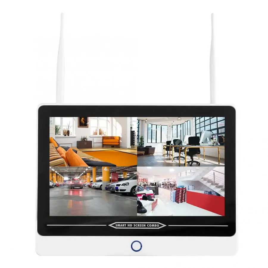 12.5in lcd монитор 4CH Wifi NVR 1080P беспроводная система безопасности камеры для Onvif 100-240V