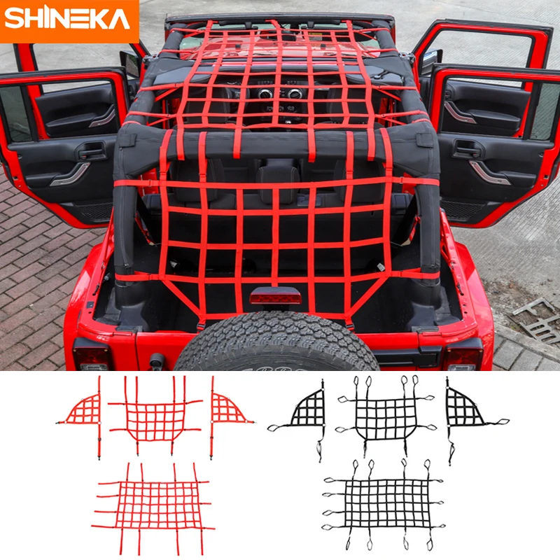 SHINEKA для Jeep Wrangler JK JL 2007 2020 + Автомобильный багажник сетка перевозки грузов