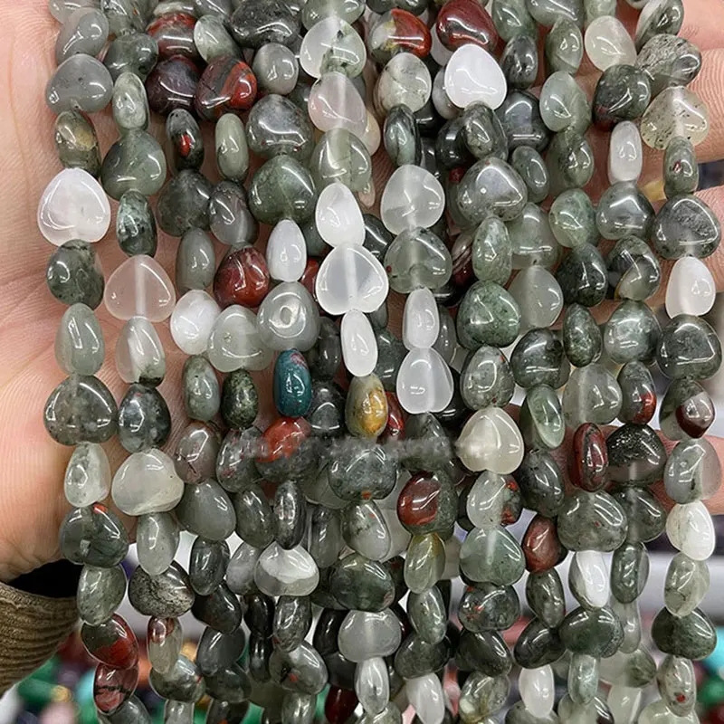 Natural 10mm Heart Loose Spacer Beads For Jewelry Making 15