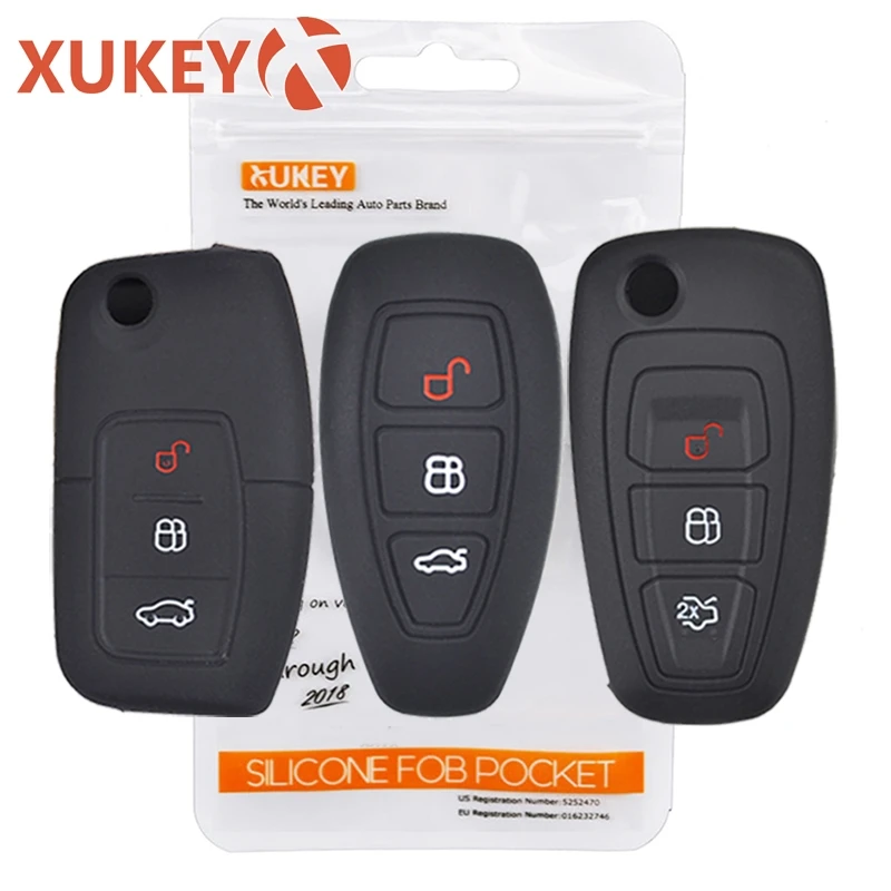 Силиконовый чехол для автомобильного ключа Ford Focus Fusion Fiesta Ranger KA Kuga C Max S Galaxy Mondeo