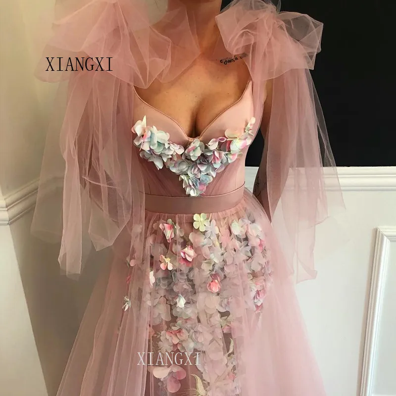 Длинное вечернее платье трапециевидной формы с v-образным вырезом и объемным цветком, вечернее платье, вечерние платья, vestido de festa Longo