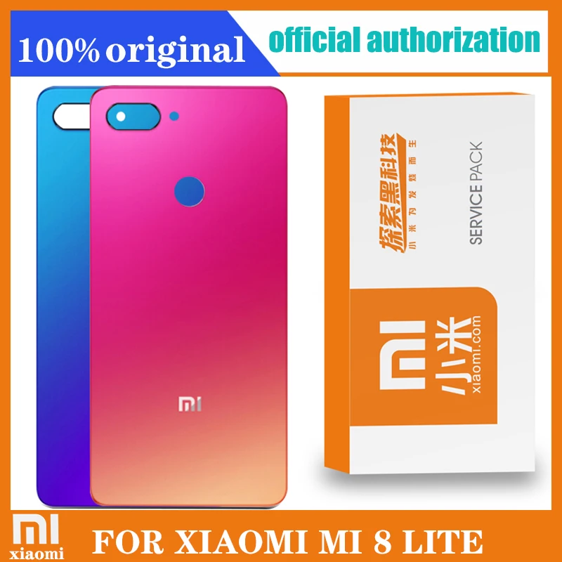 Оригинальная задняя крышка аккумулятора Xiaomi Mi 8 Lite стеклянная корпуса сменная