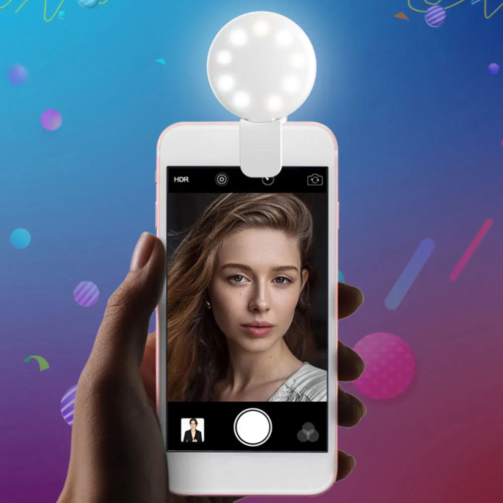 

New Portable Selfie Flash Led Clip-on Mobile Phone Selfie Light Night Enhancing Fill Light Female Anchor Beauty Self-timer Lamp