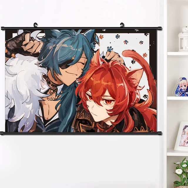 Anime jogos genshin impacto kaeya diluc hd impressão da parede pintura  cartaz decoração para casa arte decorativa collectible presentes decoração  do quarto - AliExpress