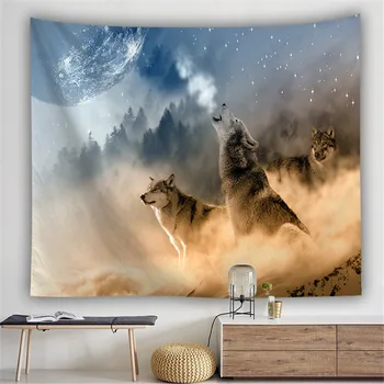 

Large Multi Function Tapestry 3D Wolf Wall Tapestry Dorm Decor Wall Hanging Bed Sheets Tapisserie Wall Cloth