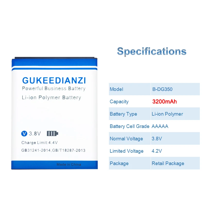 GUKEEDIANZI 3200 мАч B-DG350 сменная батарея Для Doogee DG350 пикселей литий-полимерная аккумуляторная батарея