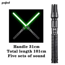 Pqbd lightsaber rgb pesado dueling com cores mudar e som crianças brinquedos cosplay