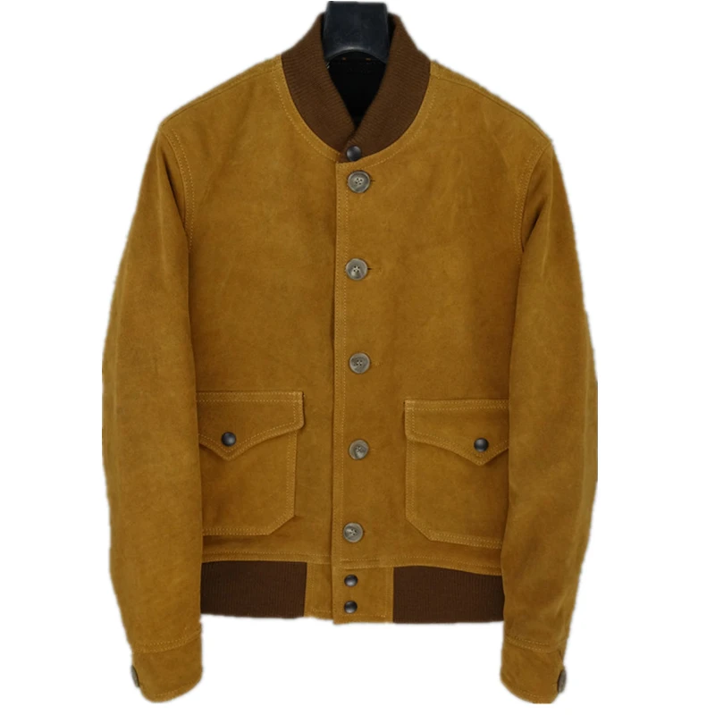 

Free shipping.Brand new classic man genuine leather Jacket,casual mens A1 style warm leather jacket,Cow suede flight coat