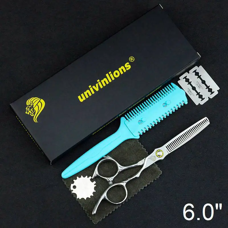 Univinlions 6 дюймов японская стрижка ножницы Парикмахерские филировочные ножницы Профессиональные японские ножницы для волос Высокое Качество Машинка для стрижки волос - Цвет: 6028-Thinning