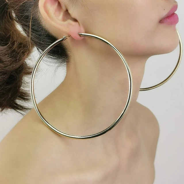 Hoop Earrings Made of 14-carat Gold, Very Light and Fashionable Large –  Diamond Origin