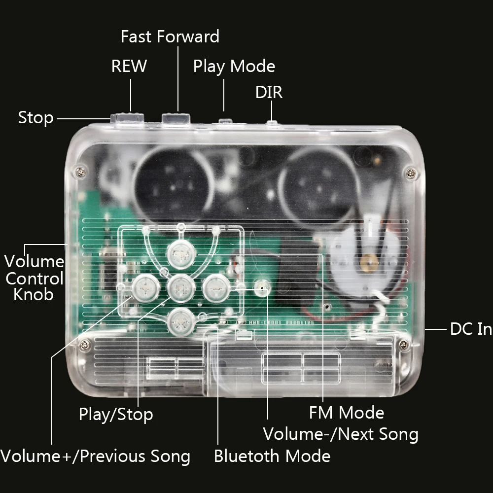 Bluetooth Cassette Recorder & Player Portable Standalone Cassette Players FM Radio With Auto-reverse function Bluetooth Player