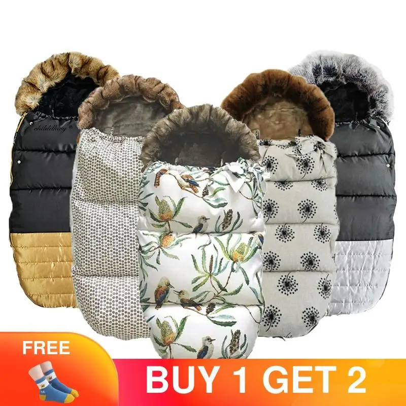 

Baby Sleeping Bag Winter Envelope In A Stroller Infant Sleep bag Waterproof Thicken Flannal Sleepsack Baby Footmuff For Newborn