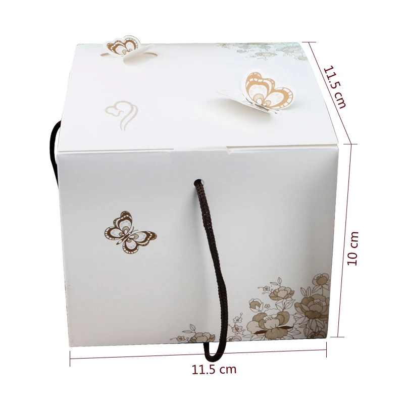 12PCS Candy Box Wedding Party Favors Cookie Gift Box Packaging Handle Butterfly Small Cake Paper Gift Box Wedding Candy Birthday
