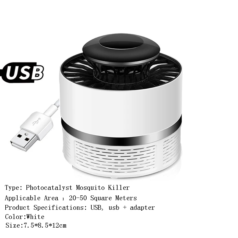 LED Electric Mosquito Killer Lamp USB Electric Mosquito Light Ultra-Quiet Indoor Insect Trap Radiationless Mosquito Zapper - Цвет: White 02