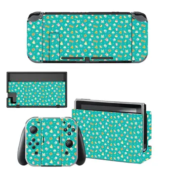 

Vinyl Screen Skin Animal Crossing Protector Stickers for Nintendo Switch NS Console + Controller + Stand Holder Dock Skins