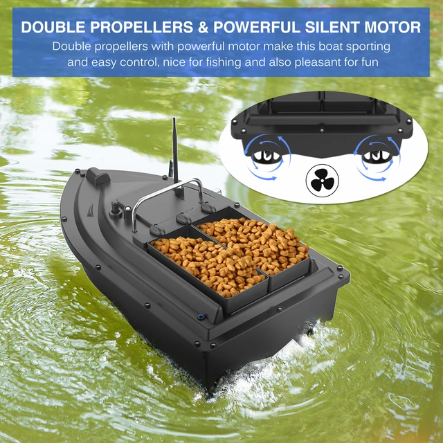 500M Remote Control Fishing Boat Double Motors Smart Fishing Bait Boat RC  Fishing Feeder Fish Finder Ship Boat Double Container - AliExpress
