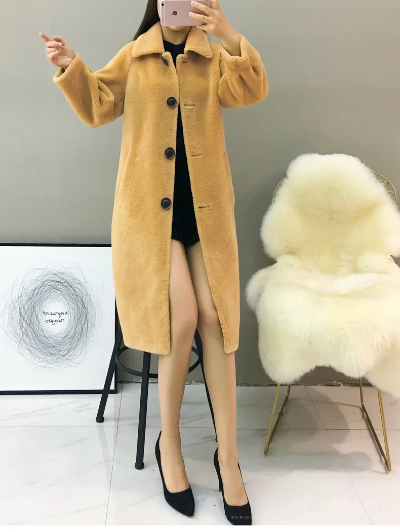 women's clothing winter outerwear coats new lambs wool fur coat particles 1023