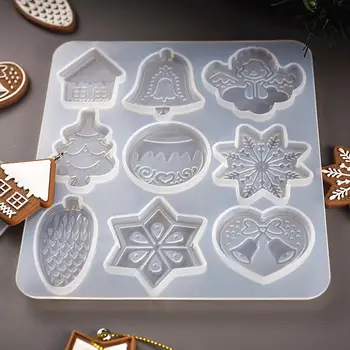 

Christmas Tree Snowflake Elk Keychain Resin Mould Ornament Making Silicone Mold Epoxy Resin Molds For DIY Jewelry Making Tools