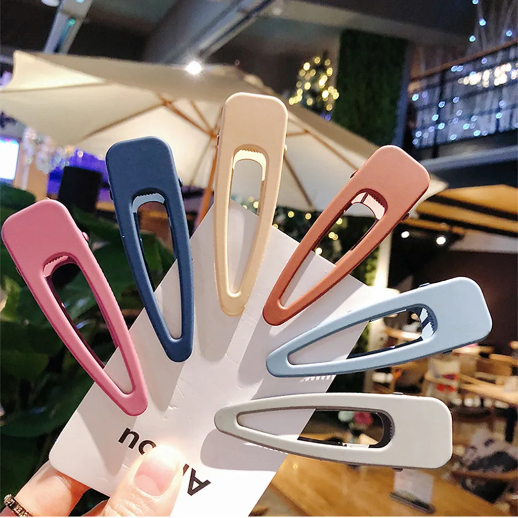 

2019 ladies look versatile hairpin retro elegant solid color matte hollow geometry duckbill clip hairpin заколки для волос 50*