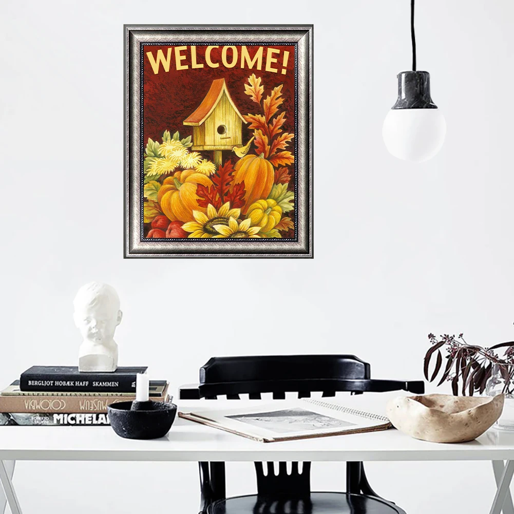 Diamond Painting Pumpkin Embroidery DIY Cross Stitch Kit Posters 5D Needlework Home Decor | Дом и сад