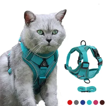 Escape-proof Reflective Cat Harness With Leash 1
