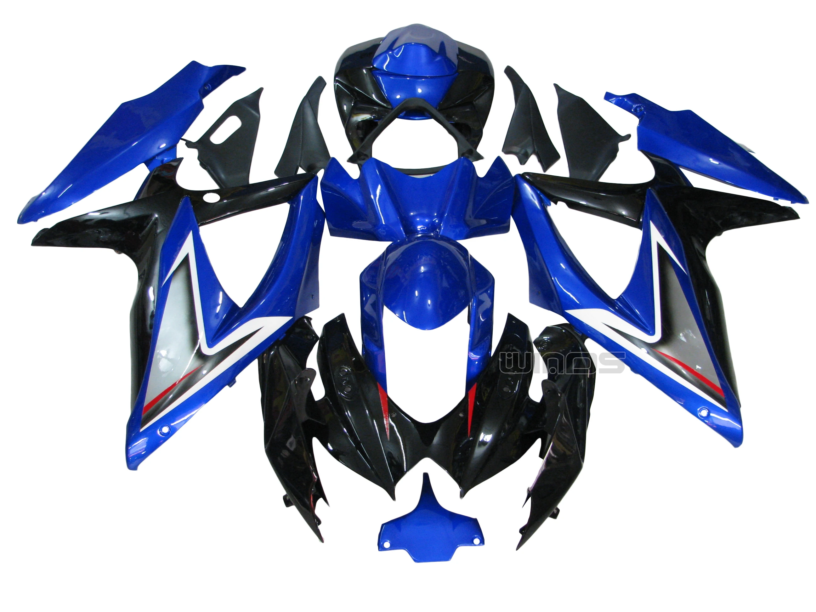 Обтекатель для Suzuki GSX R600 R750 K8 2008 2010 глянцевый синий черный корпус инжектора
